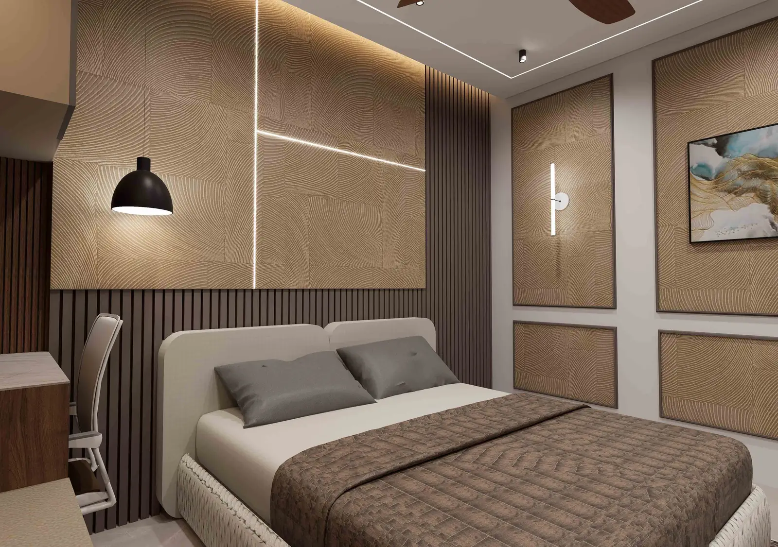 Modern Luxury Bedroom Interior Design in Trichy | Elegant Home Interiors